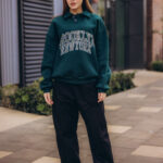 Green Oversized Polo Sweatshirt