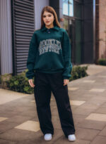 Green Oversized Polo Sweatshirt