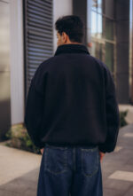 Black Oversized Polo Sweatshirt - Image 4