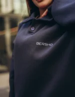 Gray Oversized Polo Sweatshirt - Image 4