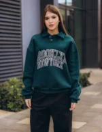 Green Oversized Polo Sweatshirt - Image 5