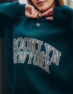 Green Oversized Polo Sweatshirt - Image 3