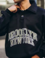 Black Oversized Polo Sweatshirt - Image 3