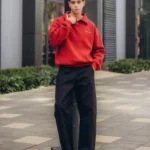 Burgundy Oversized Polo Sweatshirt